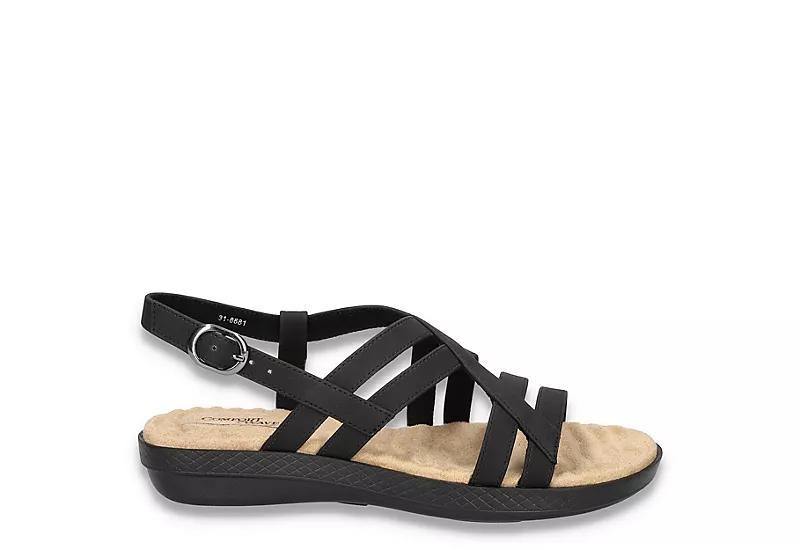 Easy Street Lobo Women's Strappy Slingback Sandals, Size: 8, Black Product Image