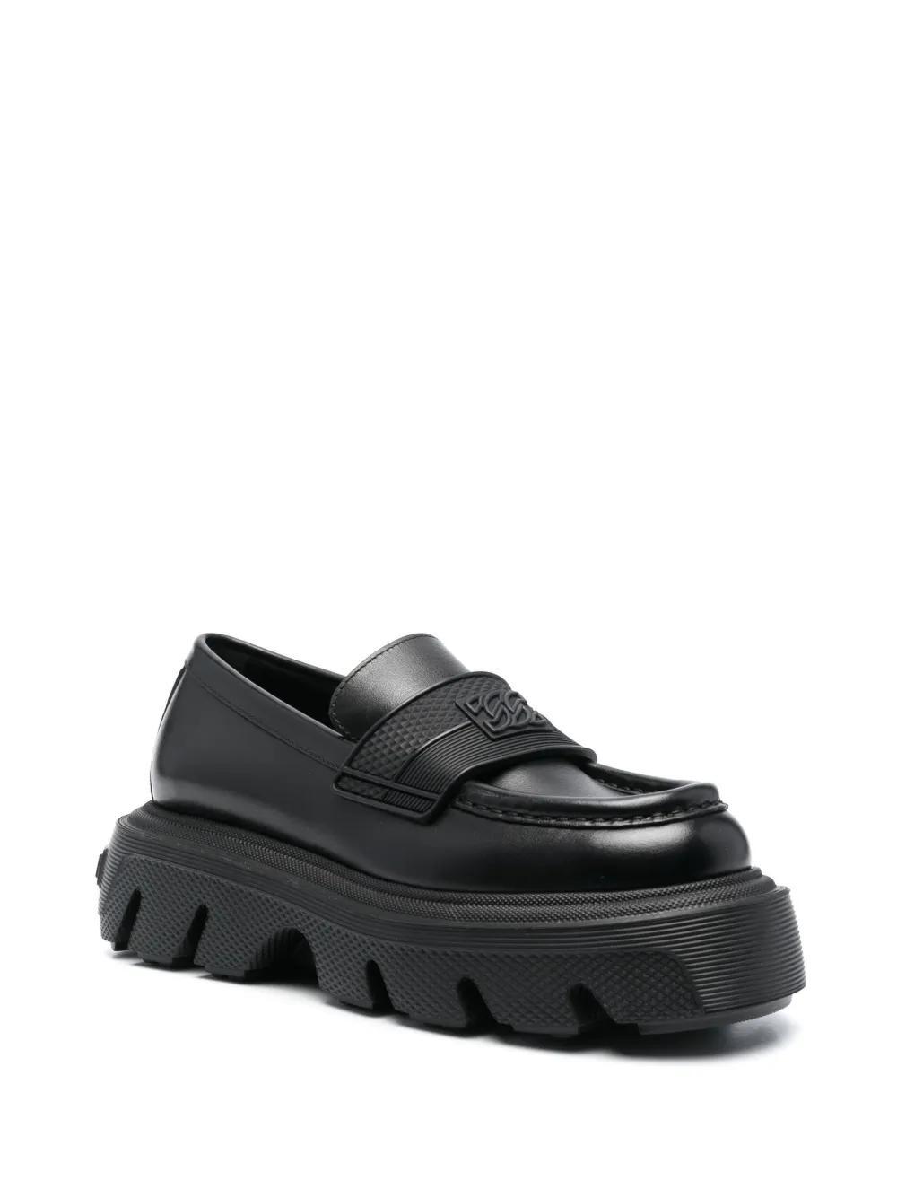 CASADEI Generation C Logo-embossed Loafers In Nero Neri E Grigi Product Image