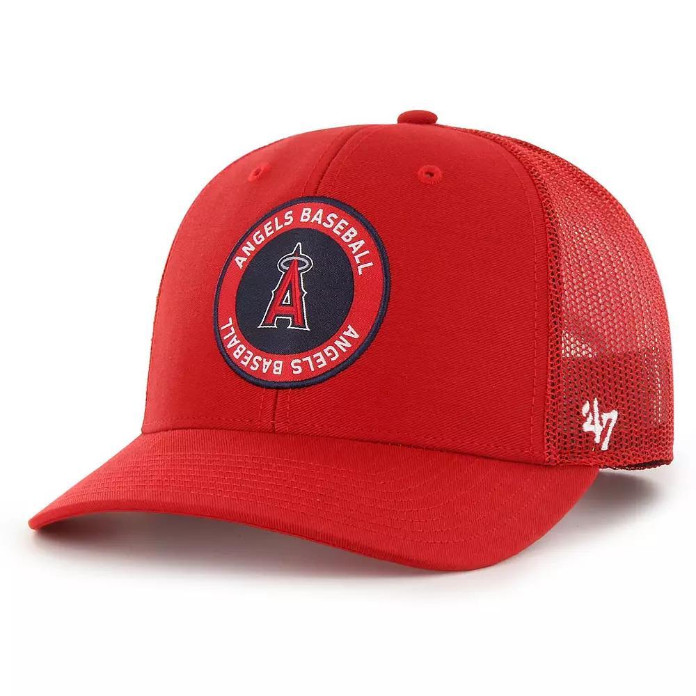 Men's '47 Red Los Angeles Angels Unveil Trucker Adjustable Hat Product Image