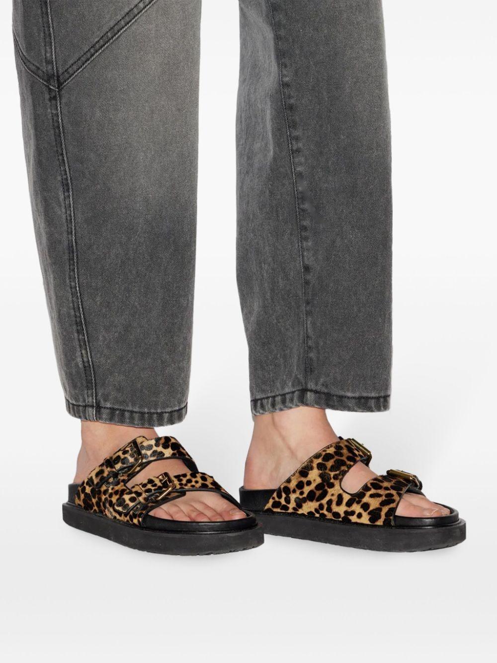 ISABEL MARANT Lennya Sandals Leopard In Brown Product Image