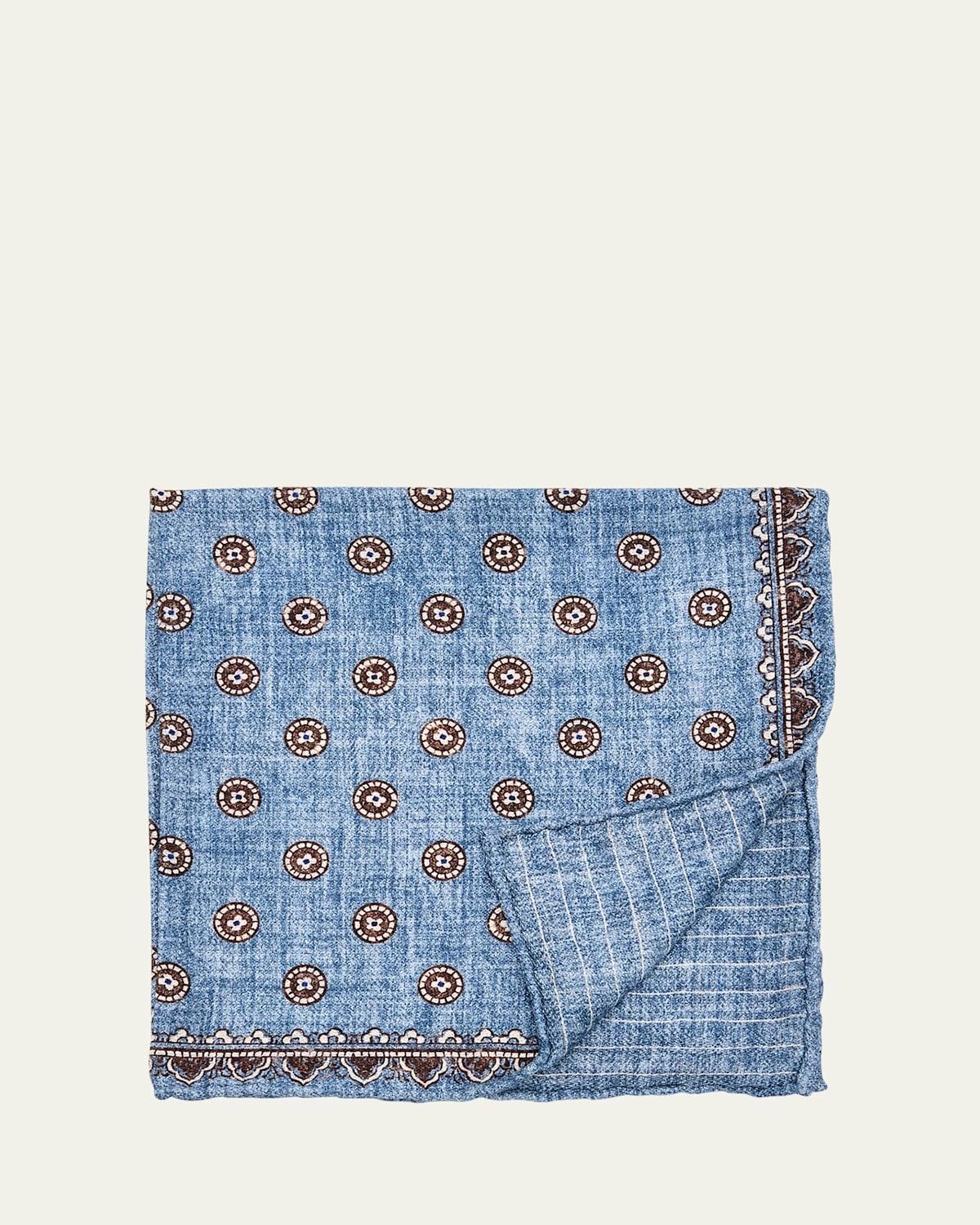 Mens Silk Pocket Square with Pattern Product Image