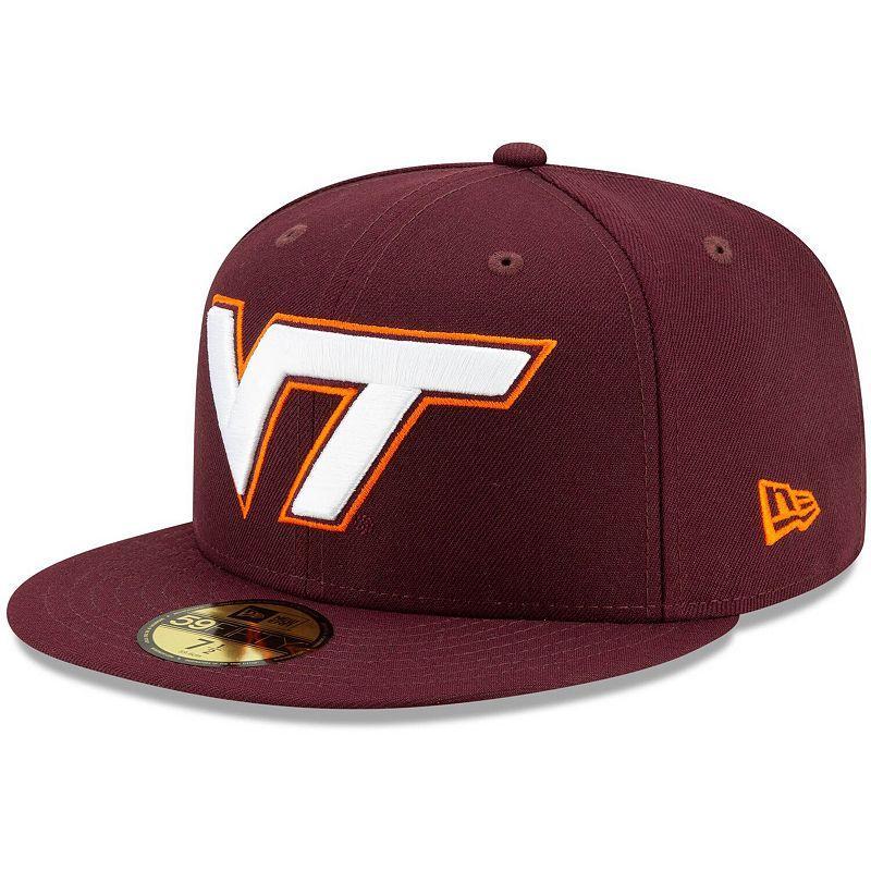 Men's New Era Maroon Virginia Tech Hokies Basic 59FIFTY Team Fitted Hat, Size: 7 1/2, Red Product Image