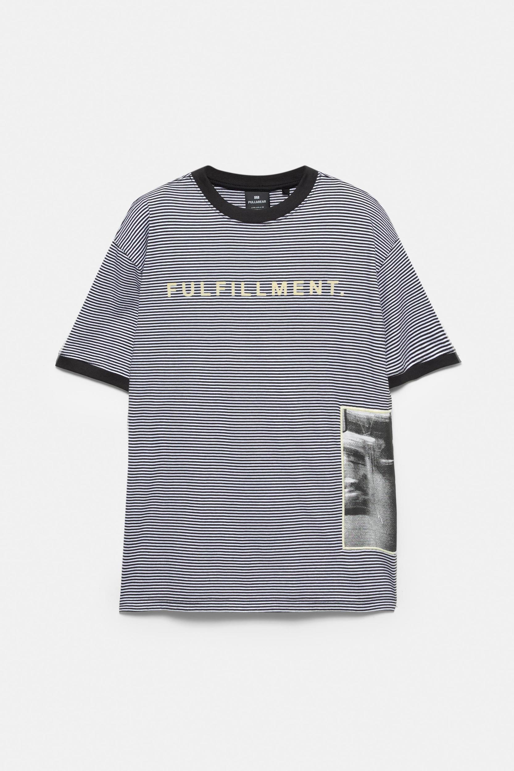 Striped Photo T-shirt Product Image