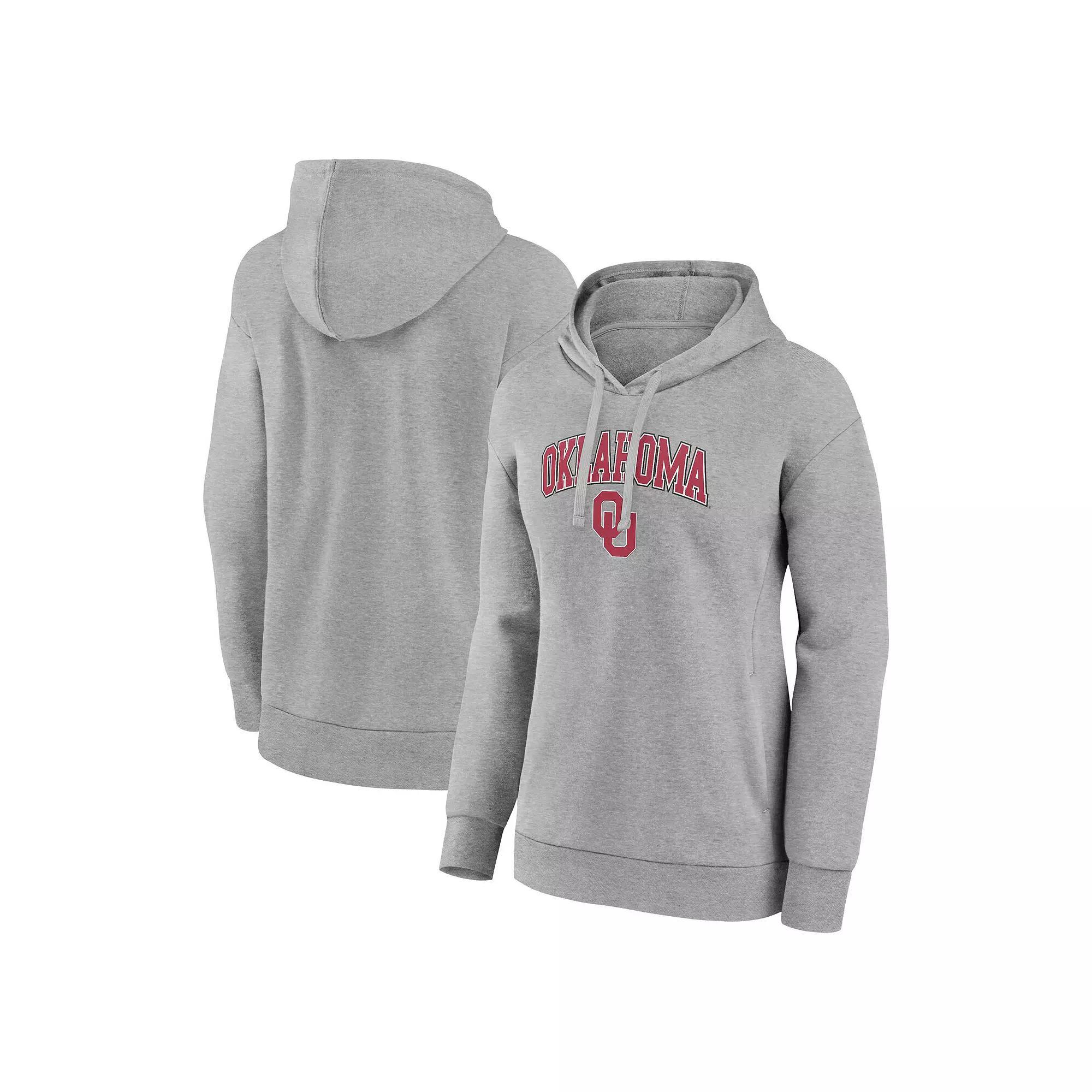 Women's Fanatics Branded Heather Gray Oklahoma Sooners Evergreen Campus Pullover Hoodie,  Product Image