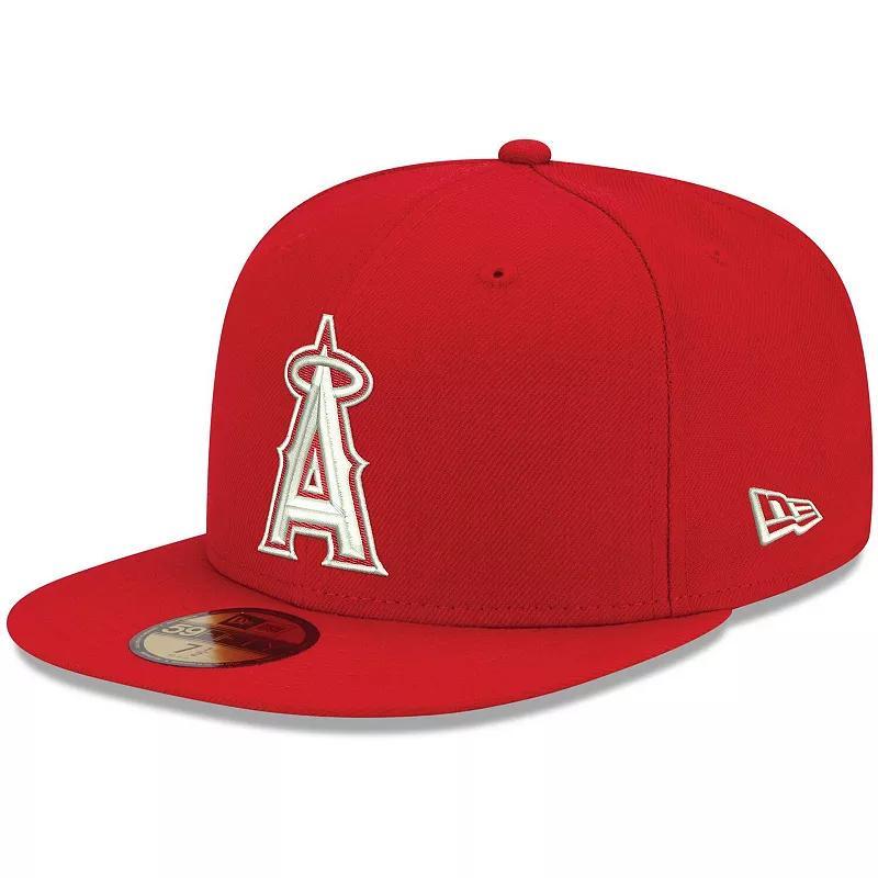 Mens New Era Los Angeles Angels White Logo 59FIFTY Fitted Hat Product Image