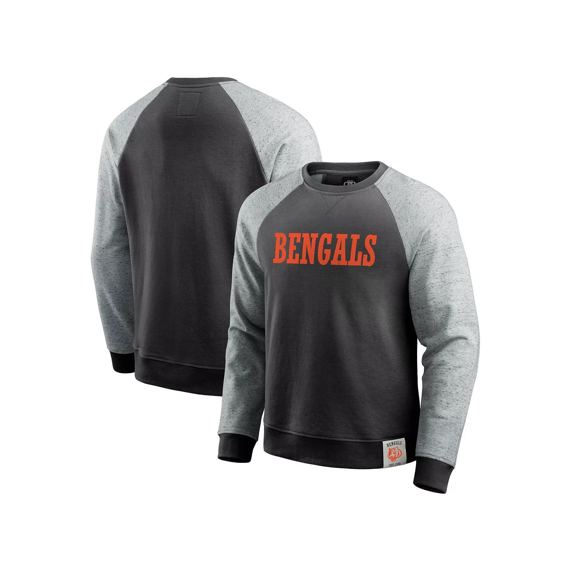 Men's Darius Rucker Collection by Fanatics Black/Heather Gray Las Vegas Raiders Colorblock Pullover Sweatshirt, Size: XL, Lvr Grey Product Image