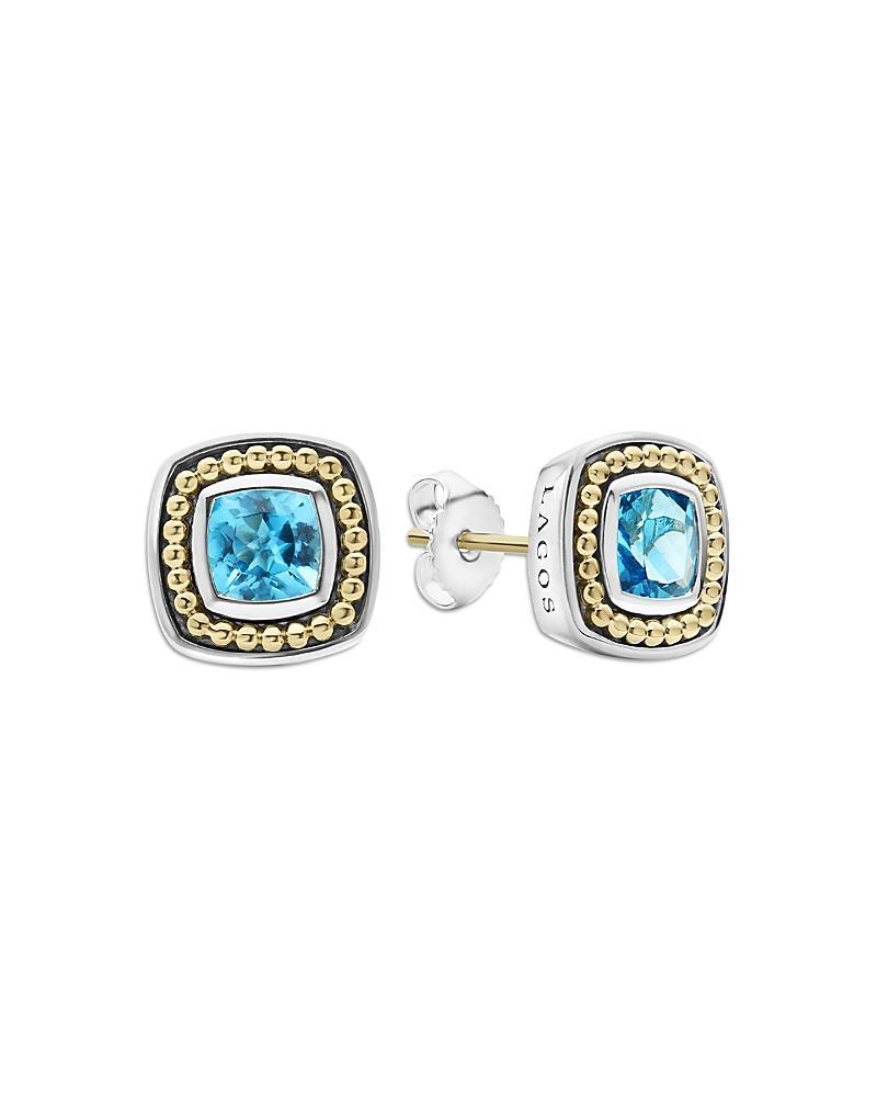 Lagos 18K Yellow Gold & Sterling Silver Rittenhouse Blue Topaz Stud Earrings Product Image