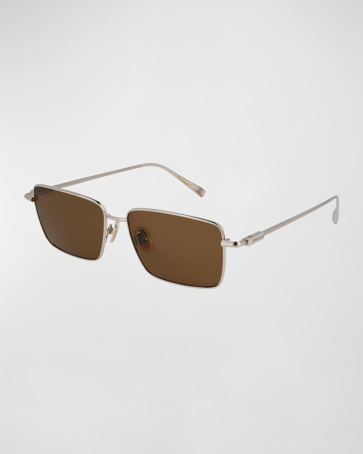 Men's Gancini Evolution Metal Rectangle Sunglasses Product Image