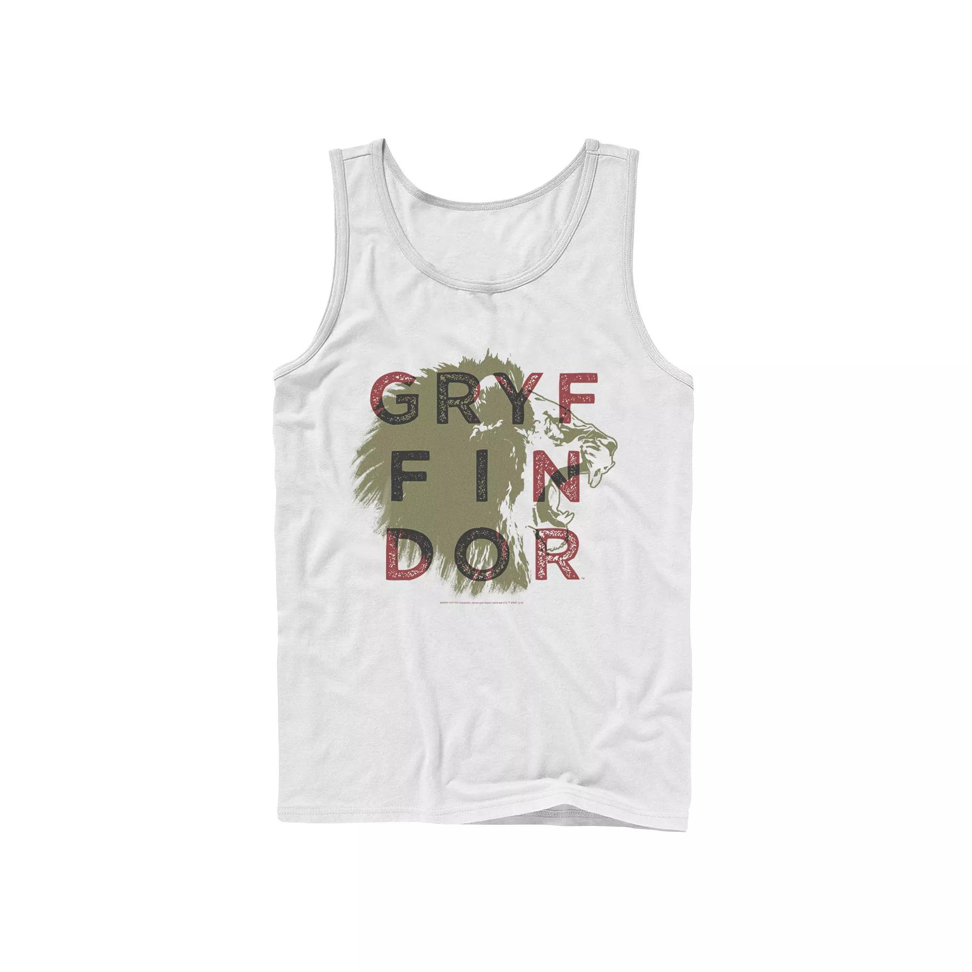 Men's Harry Potter Gryffindor Lion Text Overall Tank Top,  Product Image