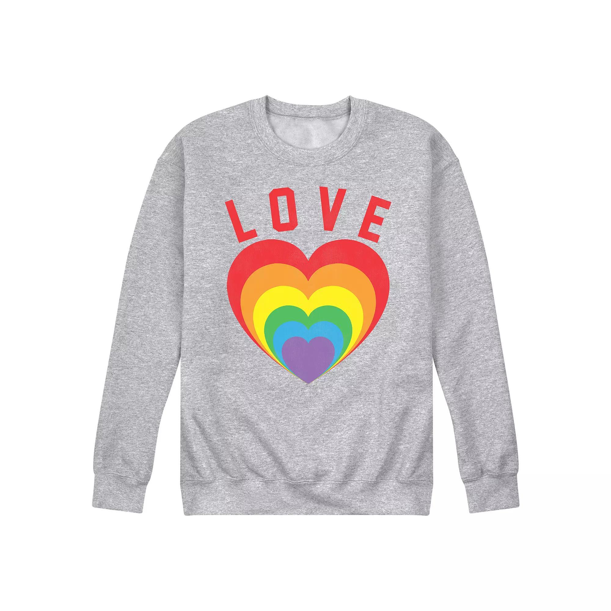 Men's Love Hearts Fleece Sweatshirt,  Product Image