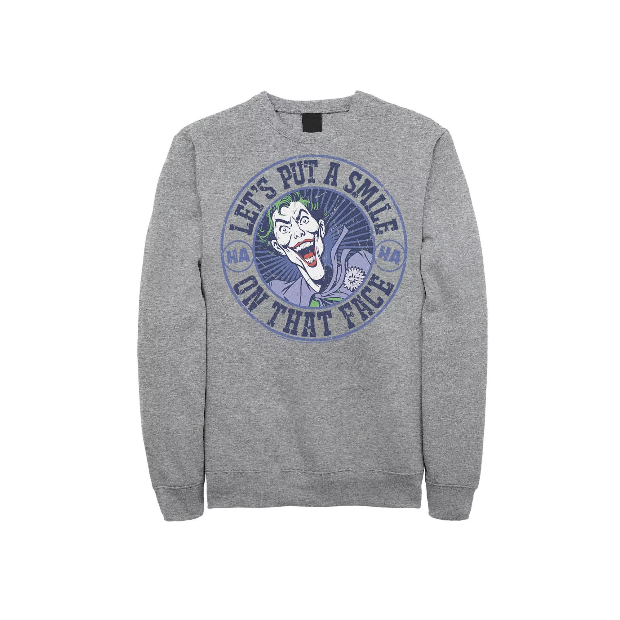 Men's DC Comics The Joker Let's Put A Smile On That Face Sweatshirt,  Product Image