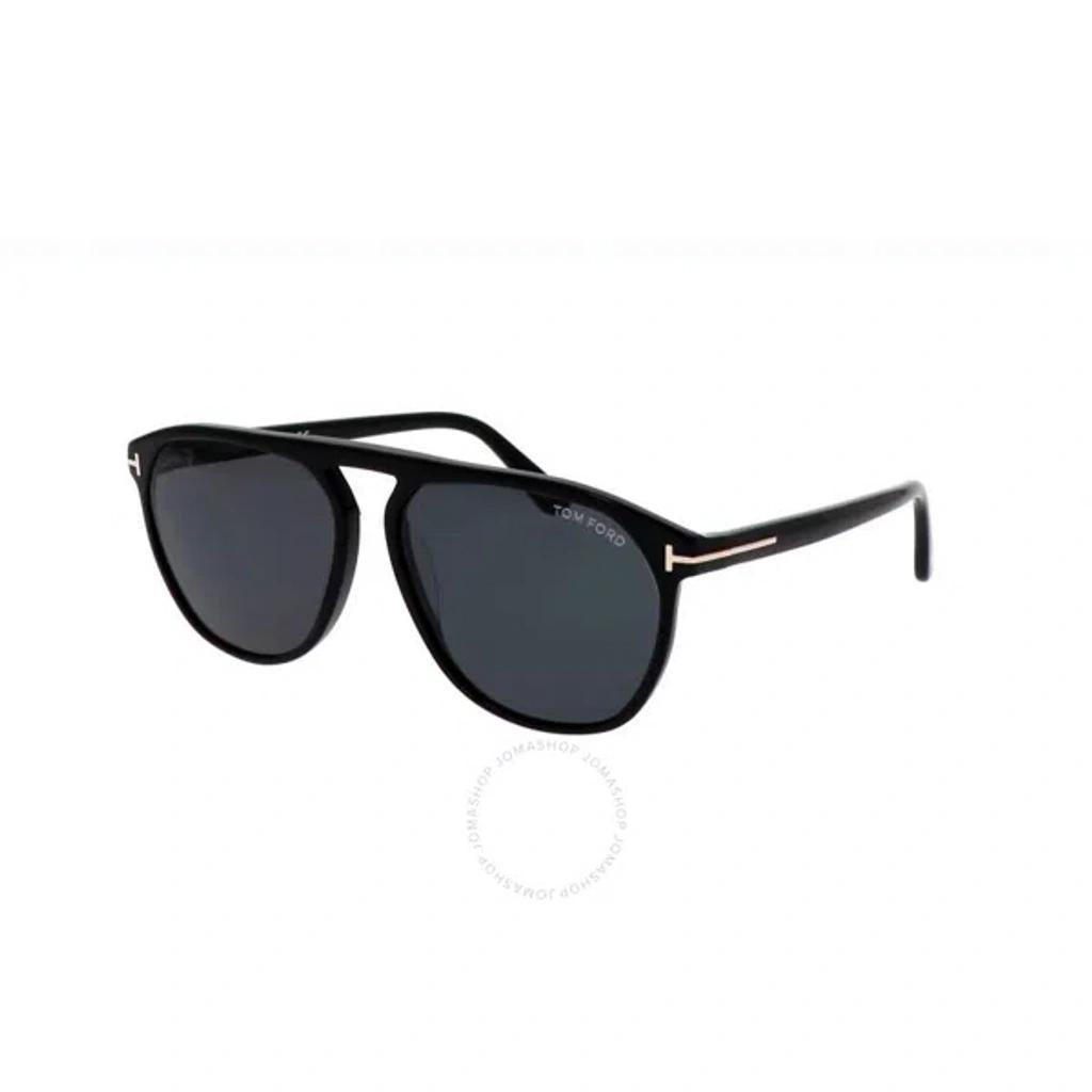 TOM FORD Jasper Smoke Pilot Men's Sunglasses Ft0835 01a 58 In Black Product Image