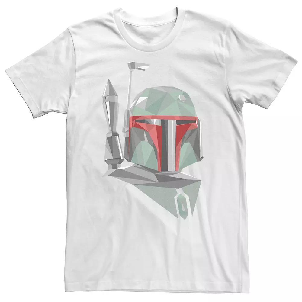 Big & Tall Star Wars Boba Fett Geometric Helmet Portrait Tee, Men's, Size: 4XL Tall, White Product Image