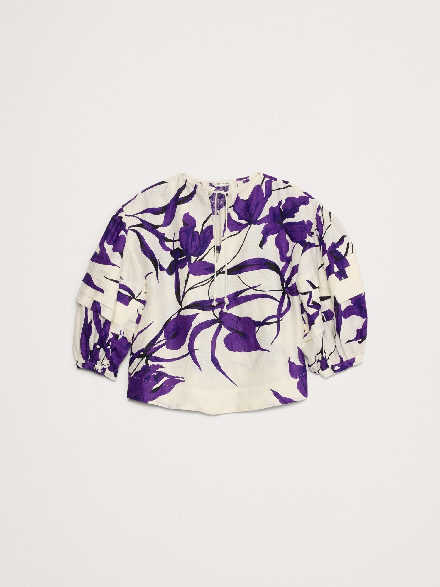 Linen Peasant Blouse Product Image