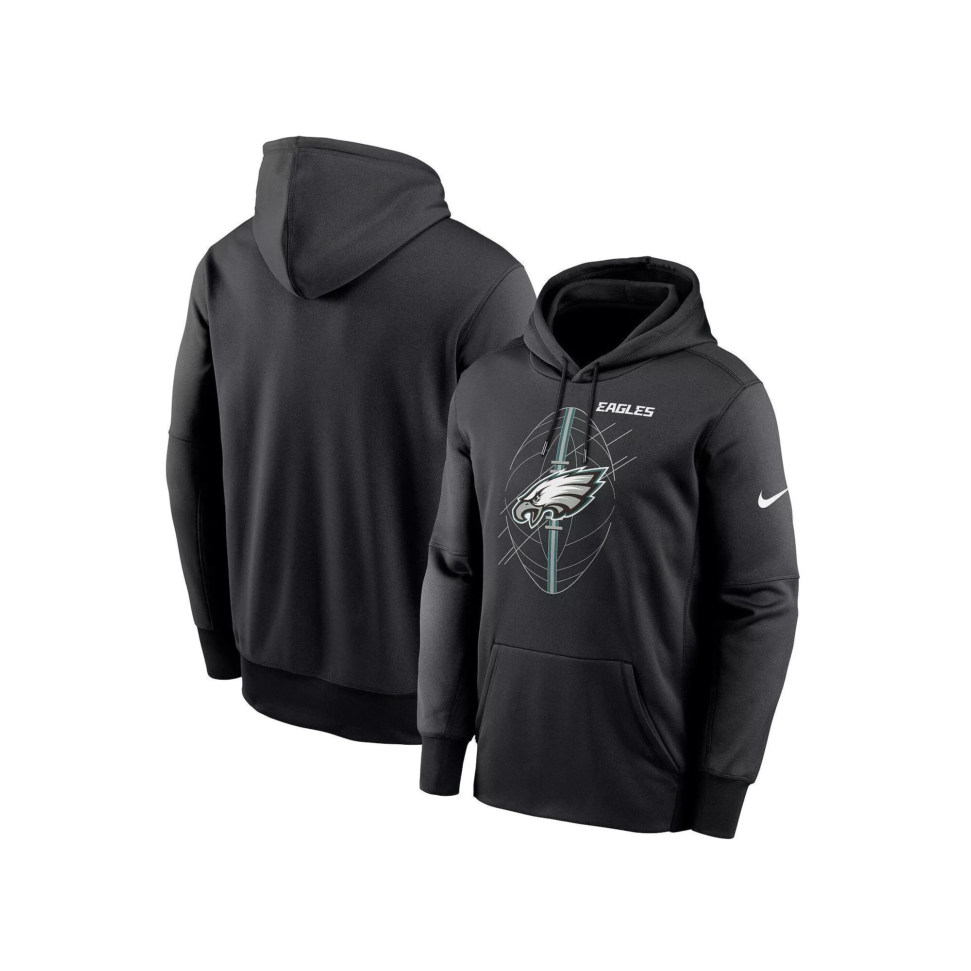 Men's Nike Black Philadelphia Eagles Performance Fleece Pullover Hoodie,  Product Image