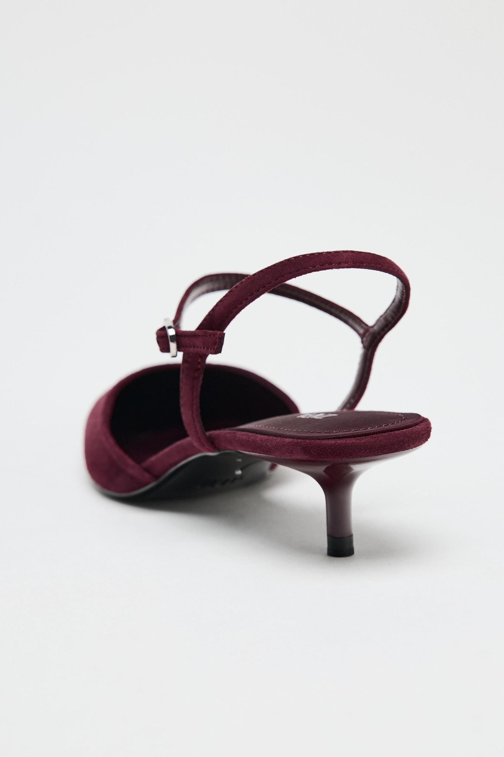 SUEDE KITTEN HEEL SLINGBACKS Product Image