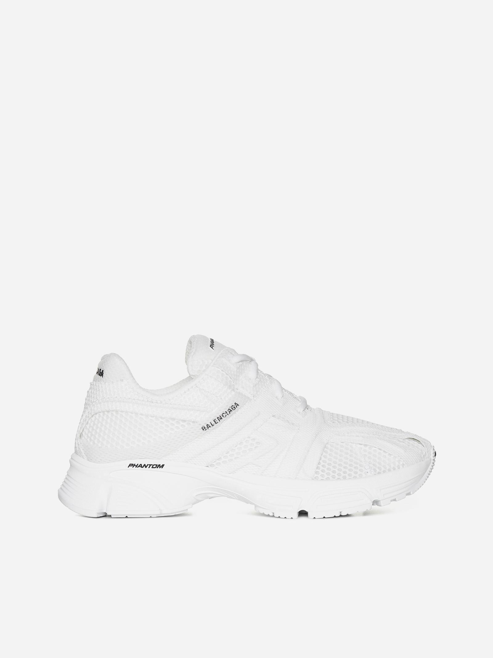 BALENCIAGA Phantom Mesh Sneakers In White Product Image