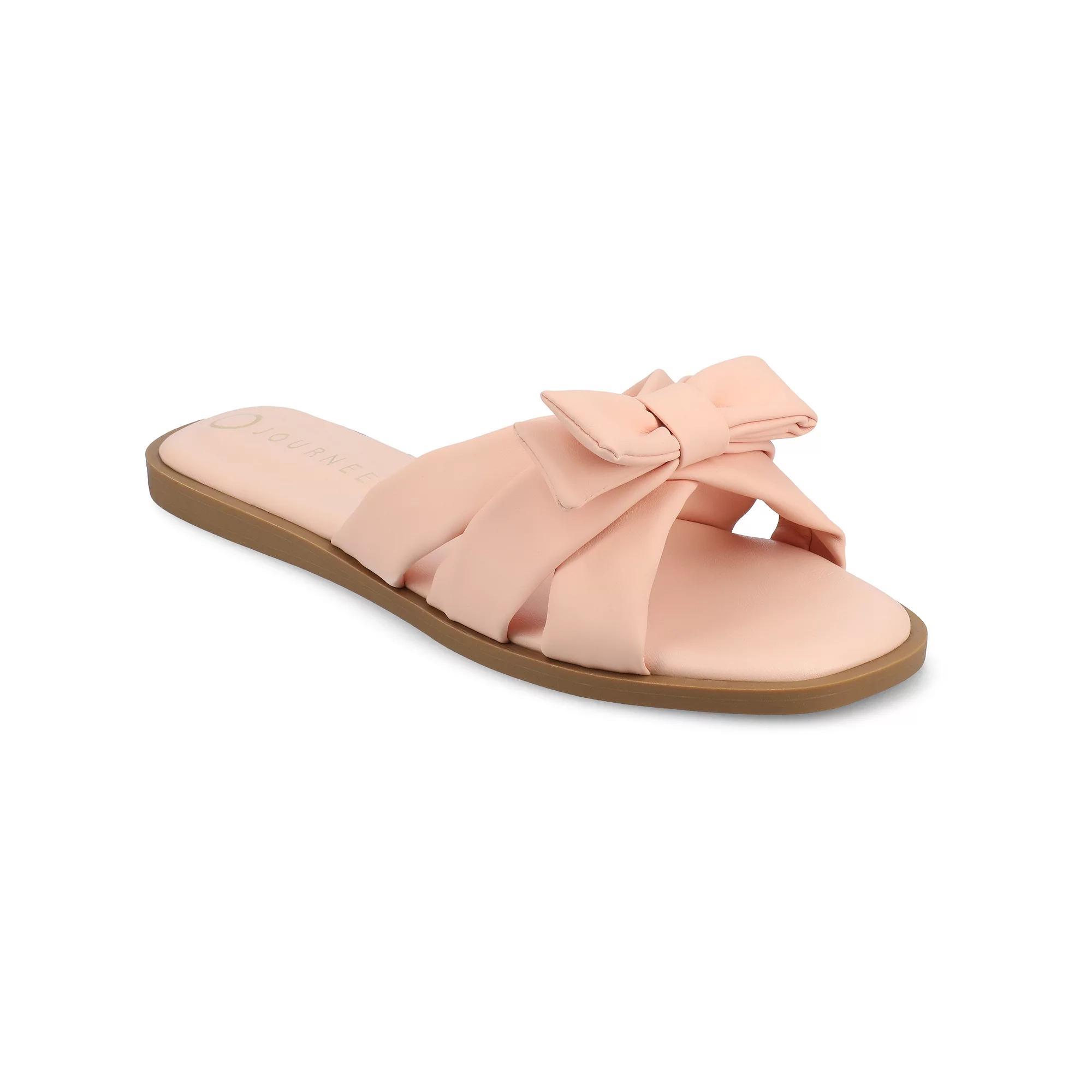 Journee Prylin Slip-On Bow Women's Flat Sandals,  Product Image