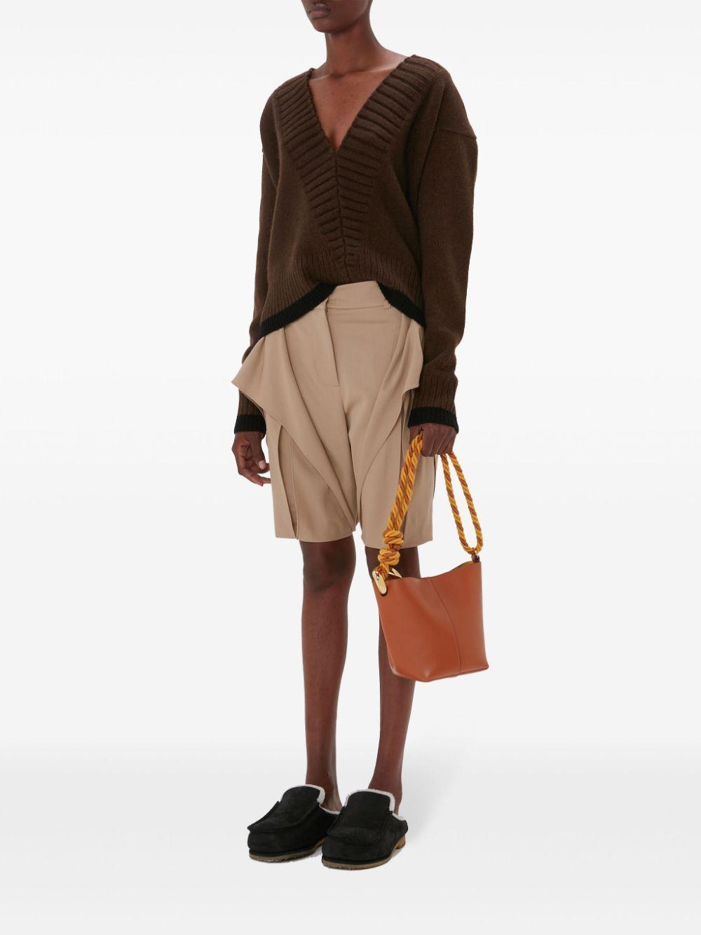 JW ANDERSON Small Corner Bucket Bag In Brown Product Image