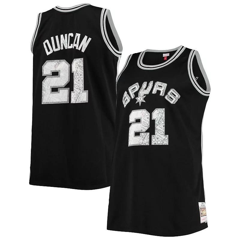 Men's Mitchell & Ness Tim Duncan Black San Antonio Spurs Big & Tall 1998/99 NBA 75th Anniversary Diamond Swingman Jersey, Size: 4XB Product Image