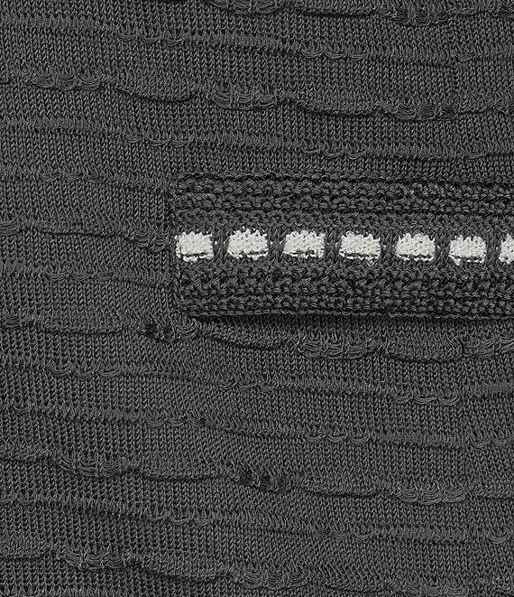 Ming Wang Plus Size Textured Knit Contrast Trim Notch Lapel Long Sleeve Jacket Product Image