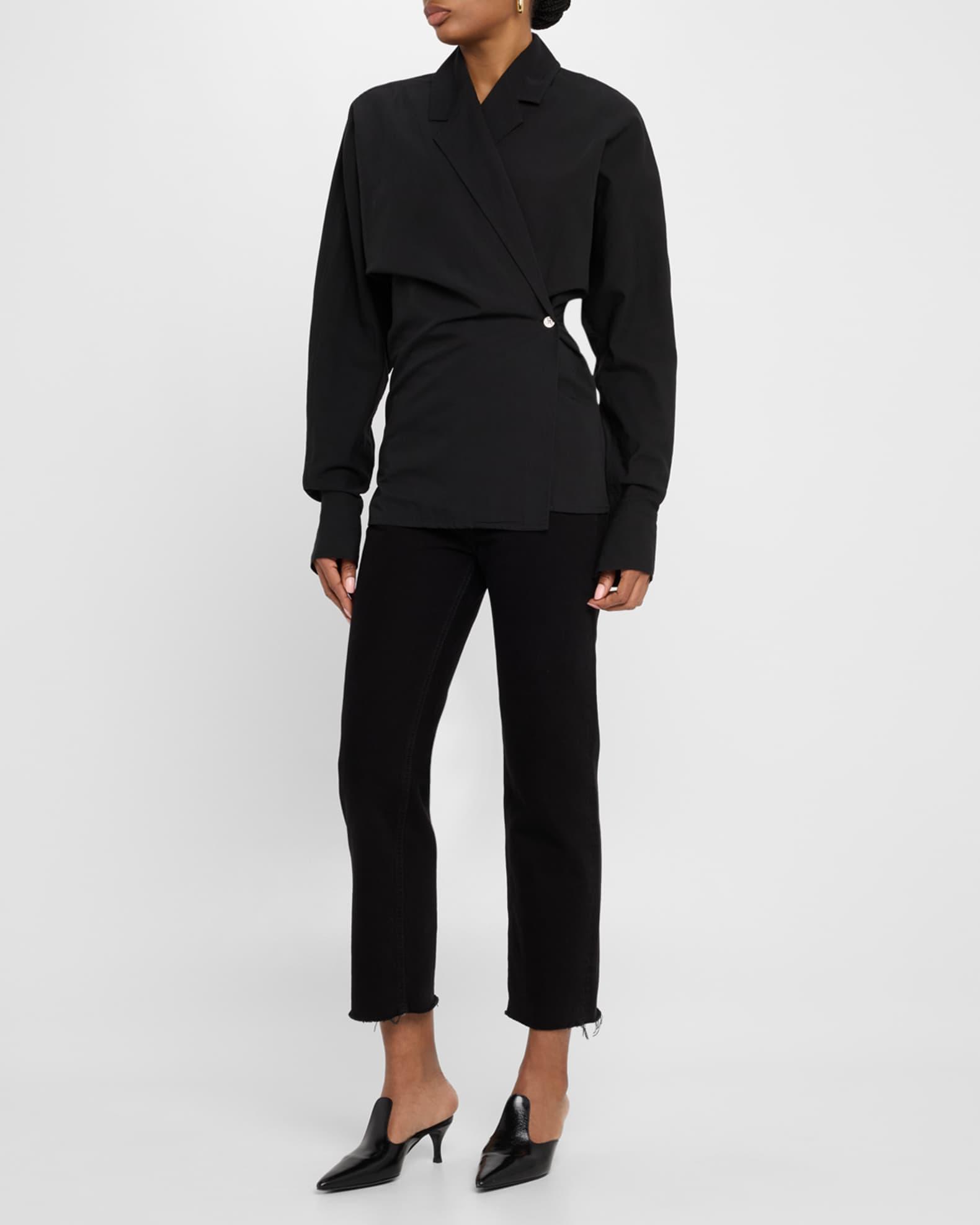 Batwing-Sleeve Wrap Blouse Product Image