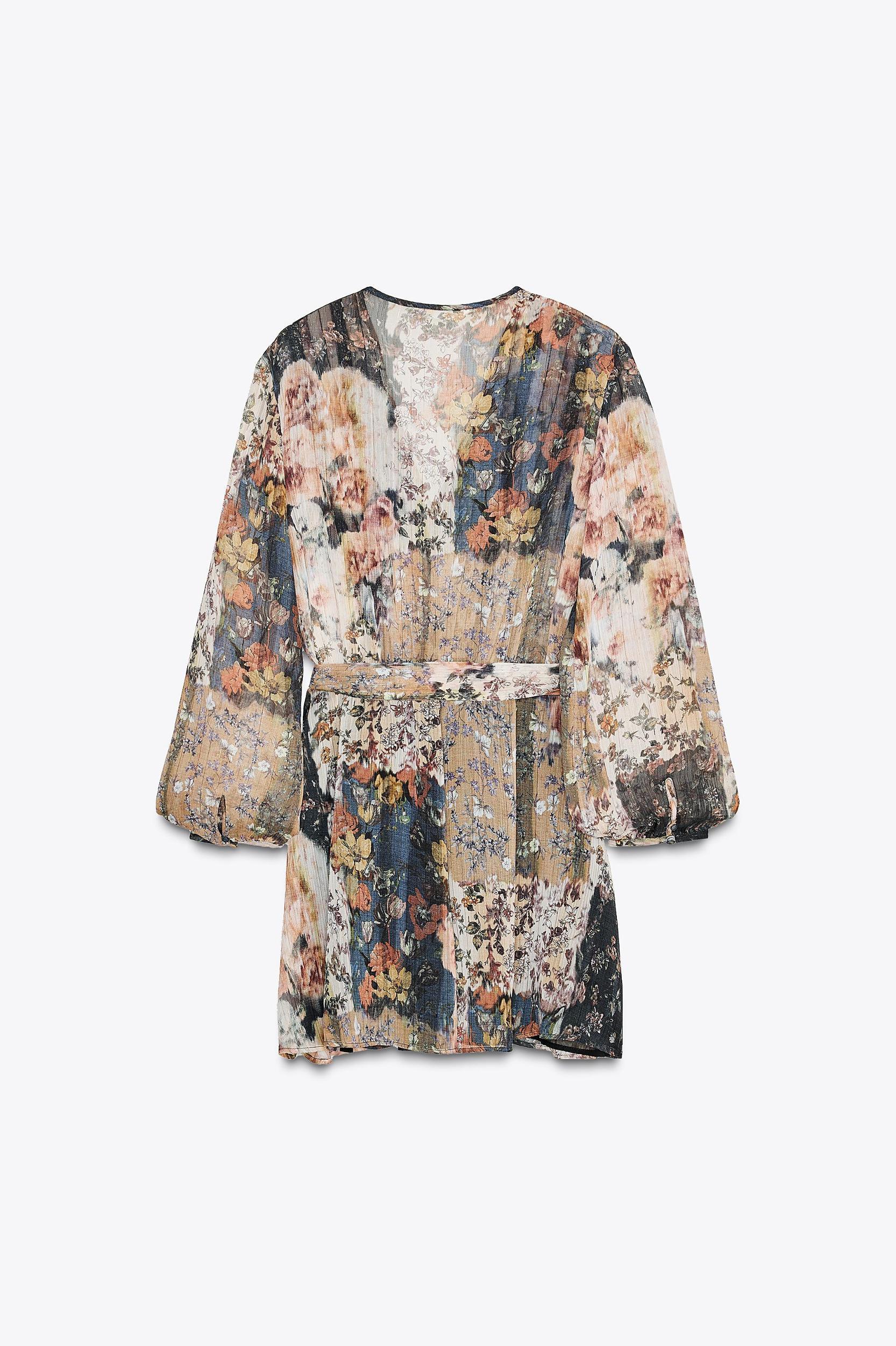 PRINTED BELTED MINI DRESS Product Image