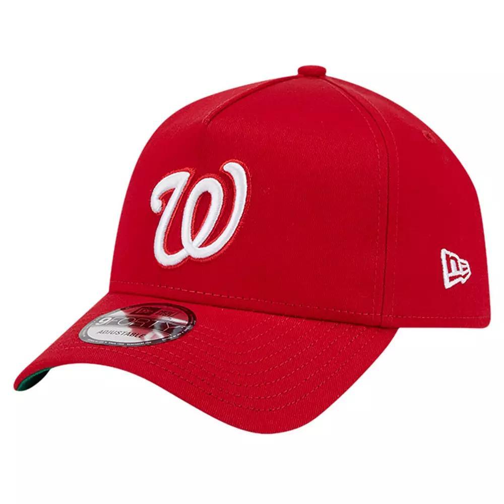 Men's New Era Red Washington Nationals Team Color A-Frame 9FORTY Adjustable Hat Product Image