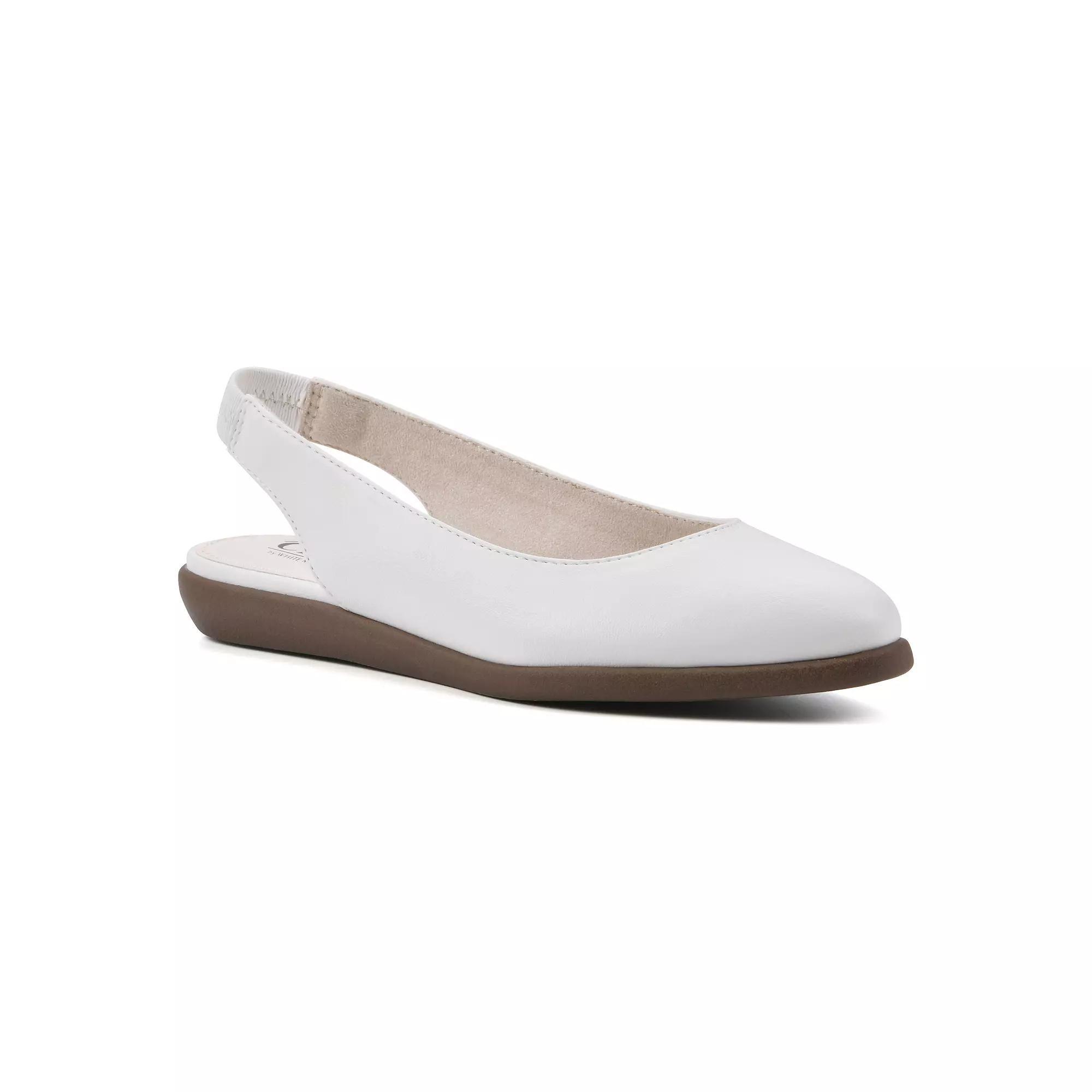 Cliffs by White Mountain Memory Women's Slingback Ballet Flats, Size: 10, White Smo Product Image