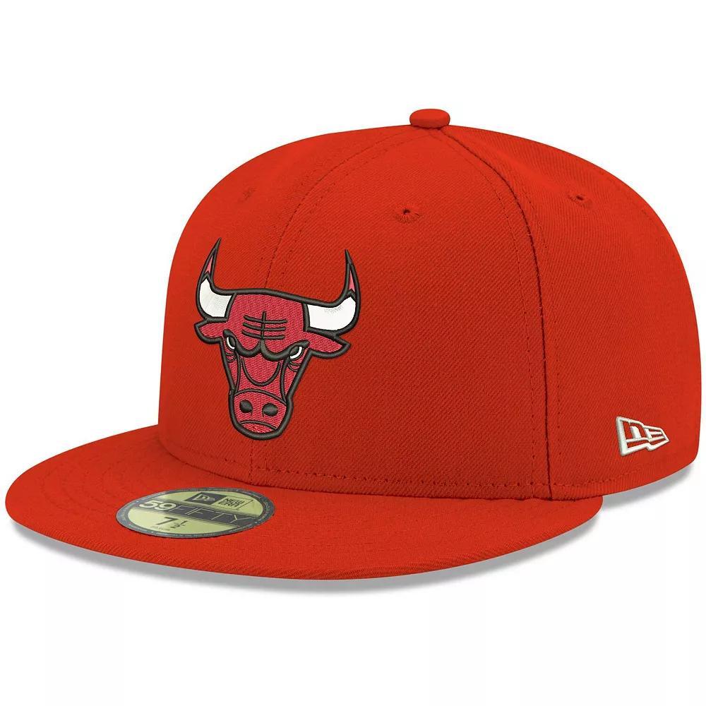 Men's New Era Red Chicago Bulls Official Team Color 59FIFTY Fitted Hat, Size: 7 3/8 Product Image