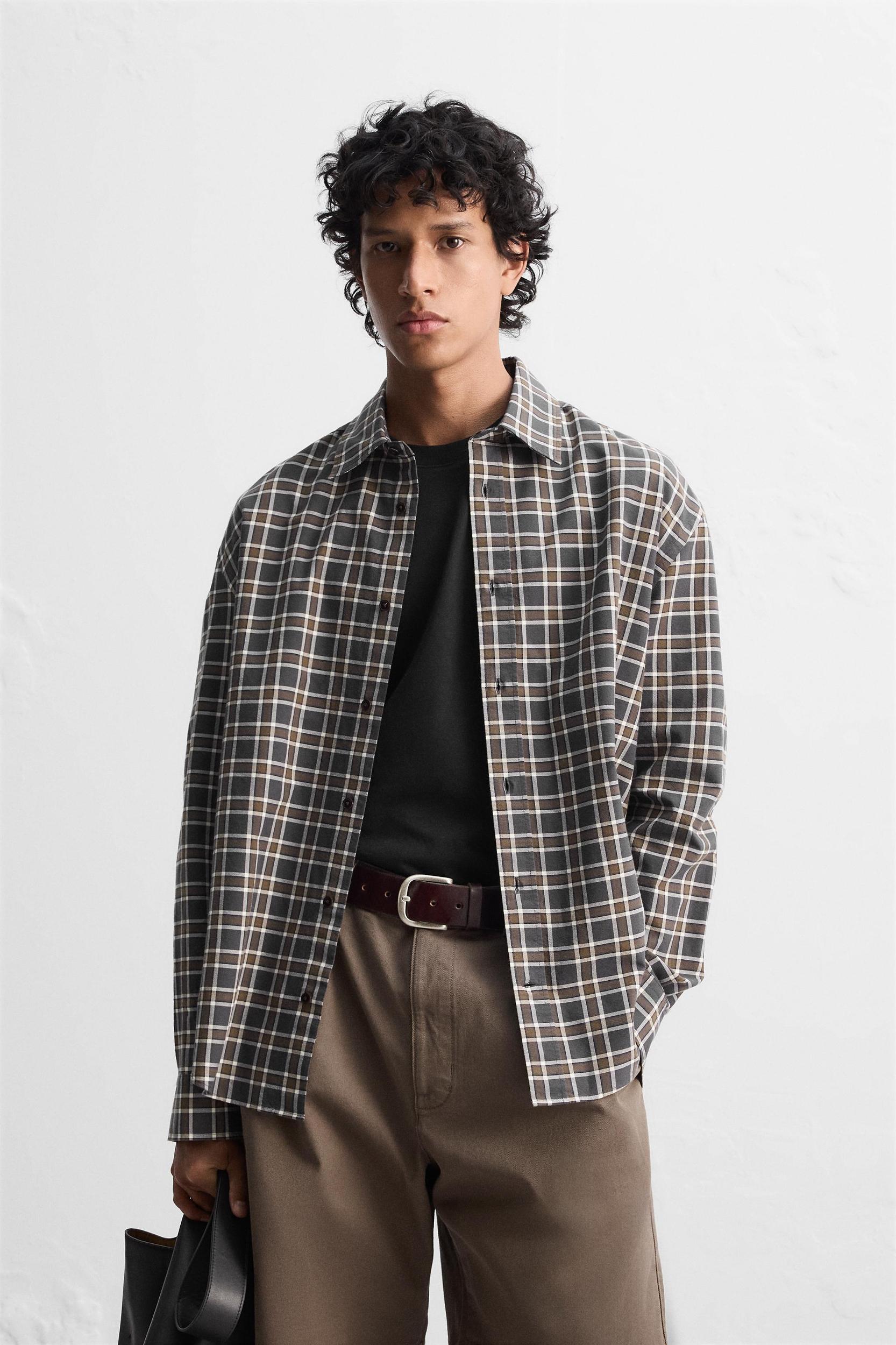 RELAXED FIT PLAID SHIRT Product Image
