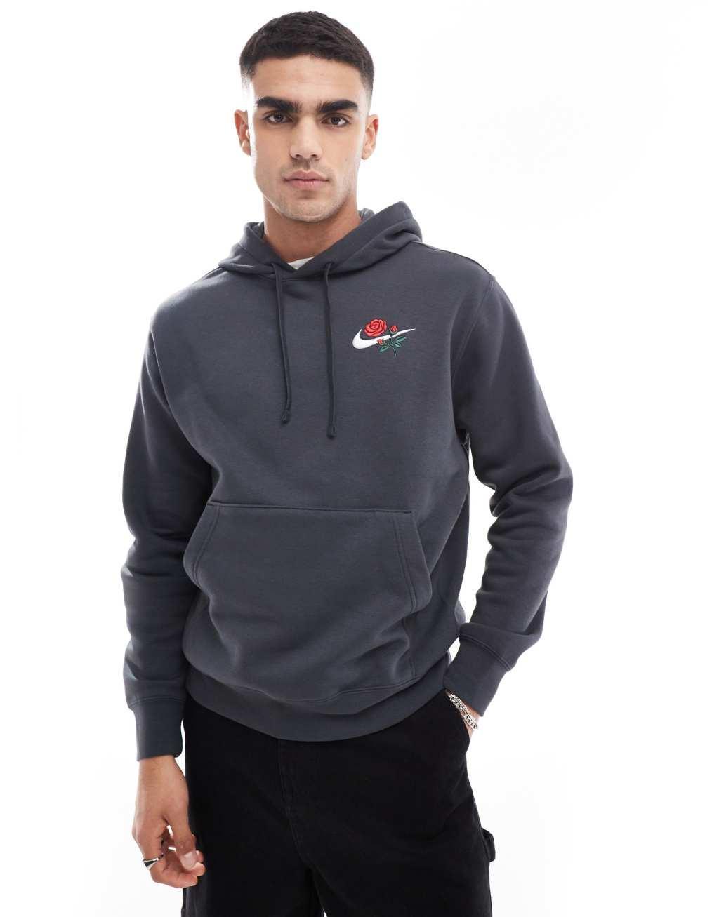 Nike Rose Swoosh logo hoodie in black Product Image