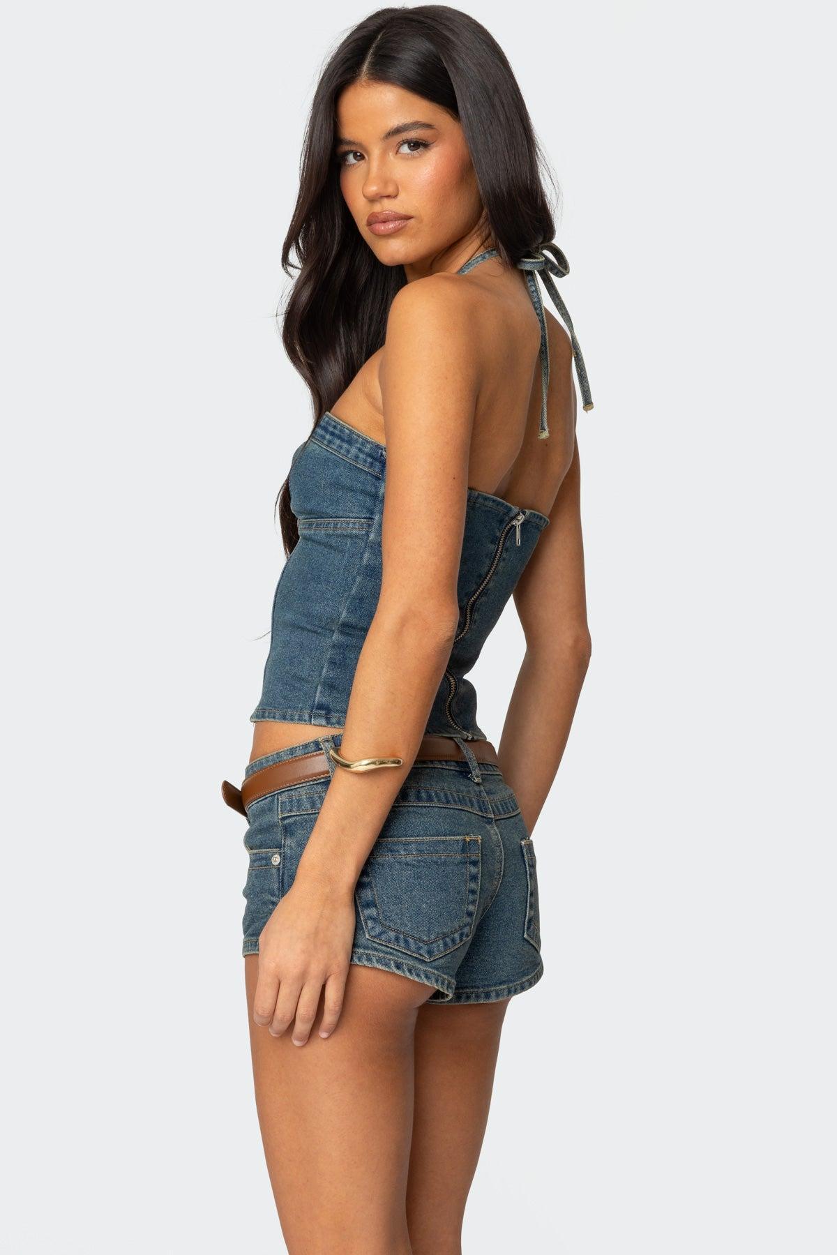 Jagger Denim Halter Top Product Image