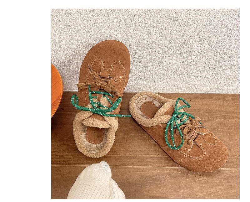 Lace-Up Fleece-Lined Mules Product Image