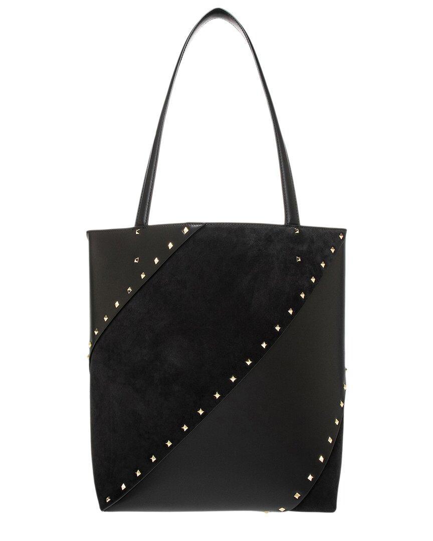 VALENTINO GARAVANI Valentino Rockstud Wispy Leather Tote In Black Product Image