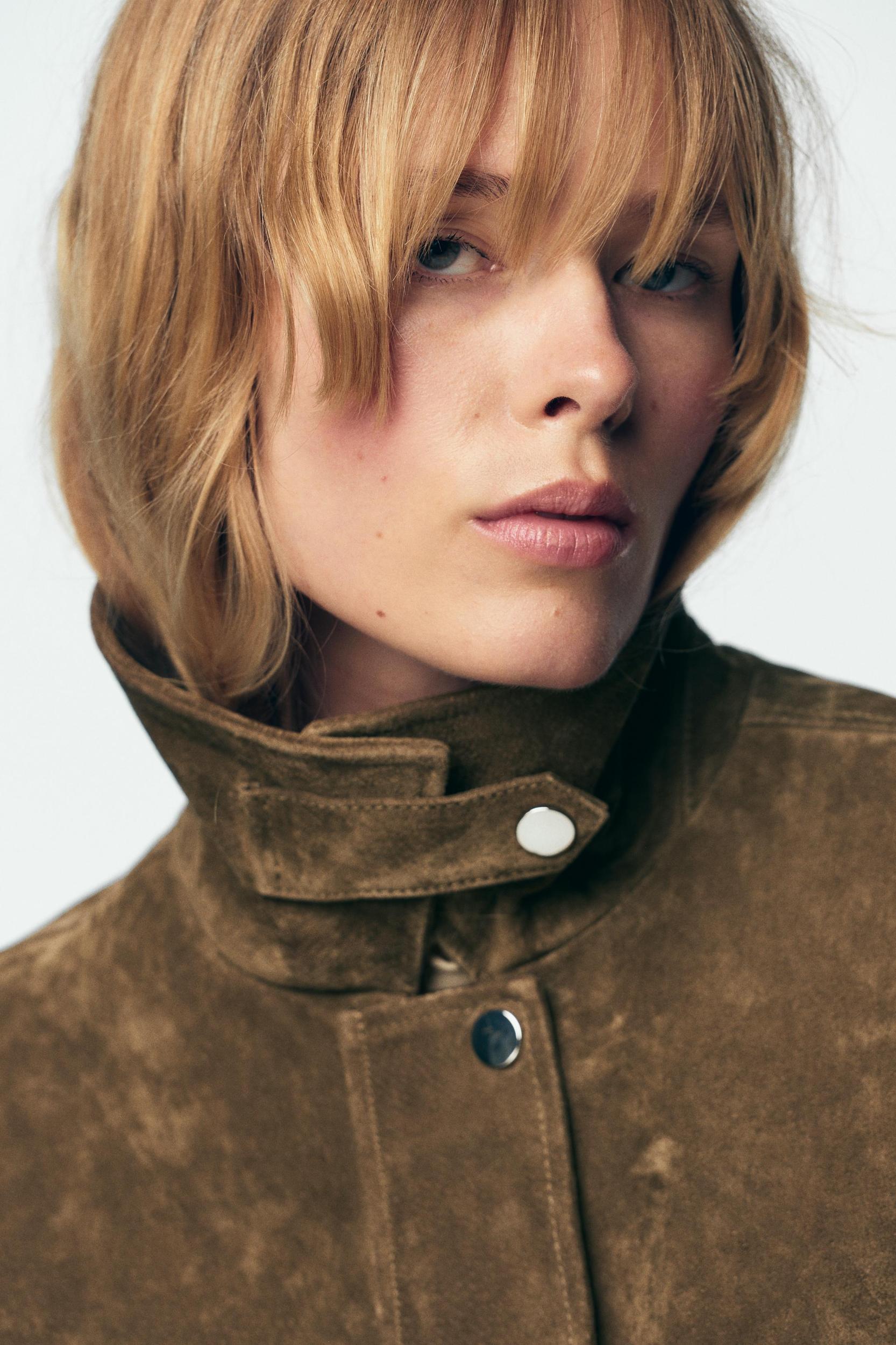 100% LEATHER BOMBER JACKET Product Image