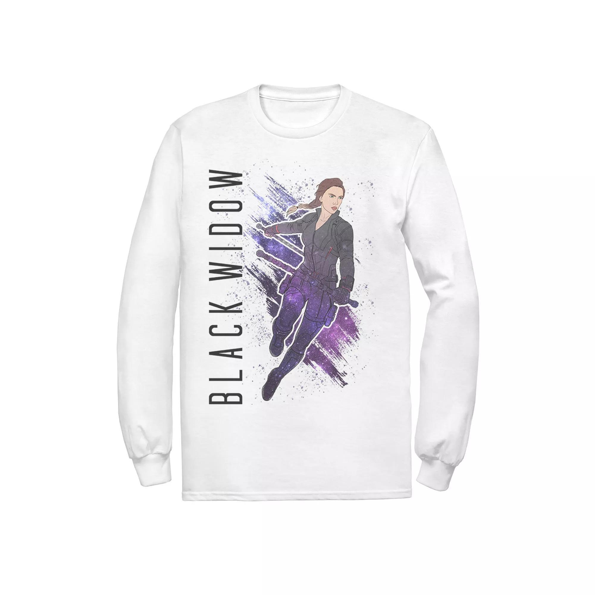 Men's Marvel Avengers Endgame Black Widow Galaxy Painted Tee,  Product Image