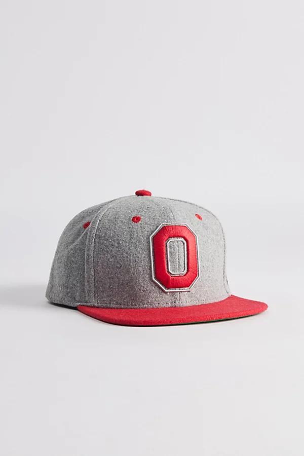 Mitchell & Ness NCAA Ohio State University Melton Patch Snapback Hat Mens at Urban Outfitters Product Image