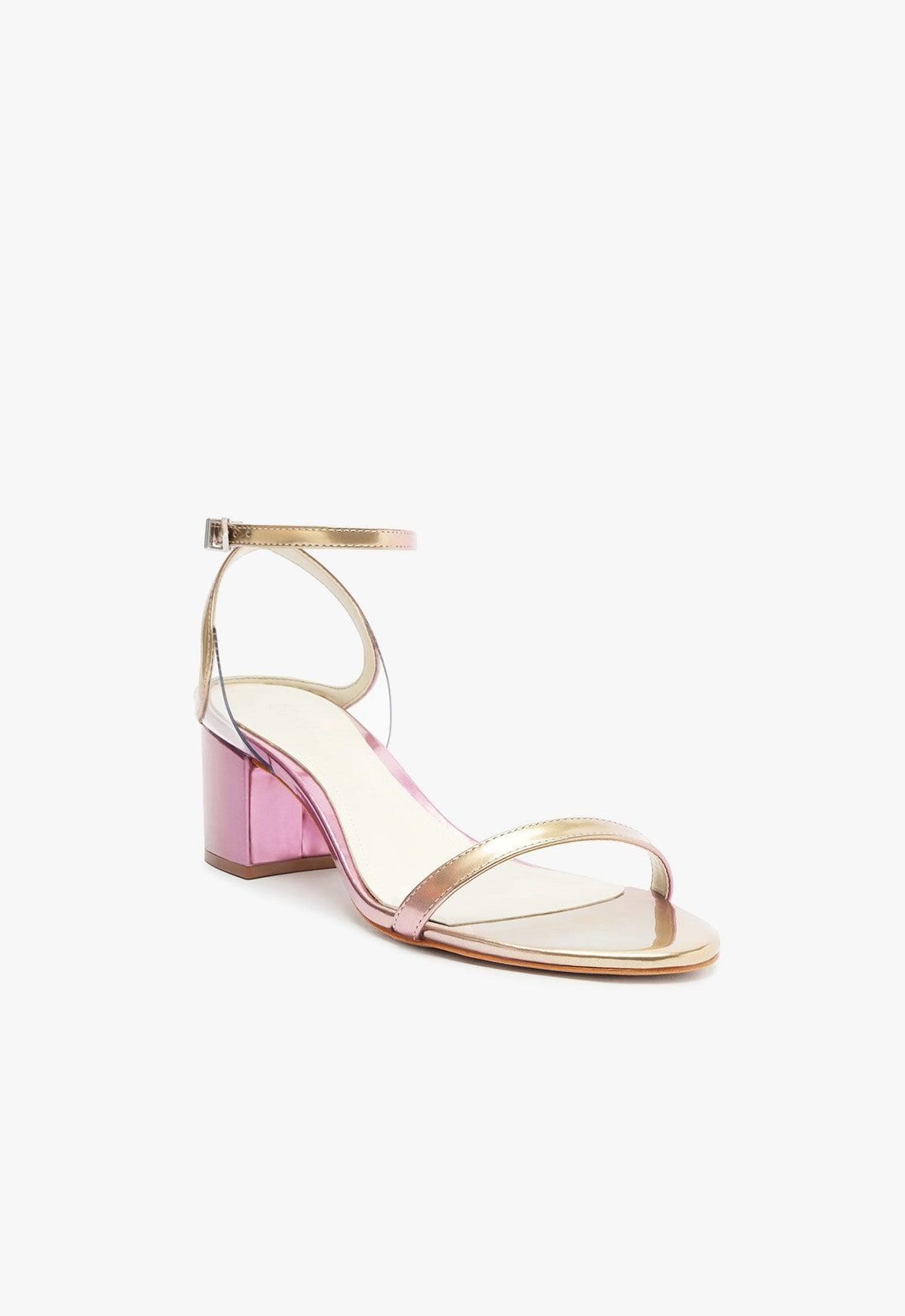 Skye Mid Block Specchio Leather Sandal Female Product Image