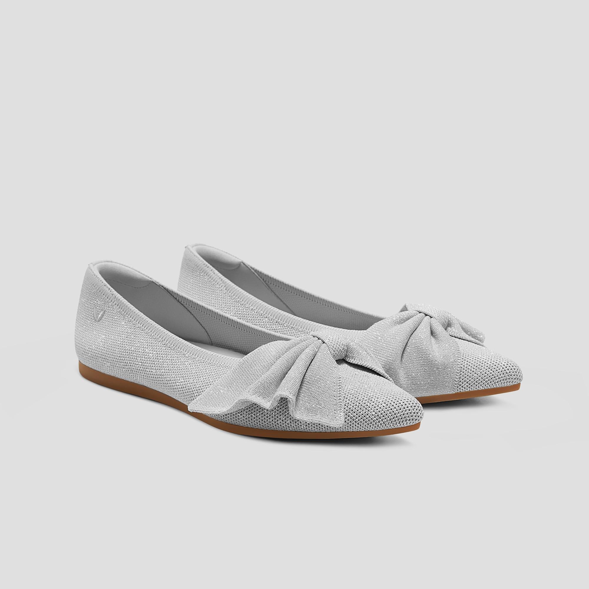 Pointed-Toe Bow Flats (Azura) Product Image