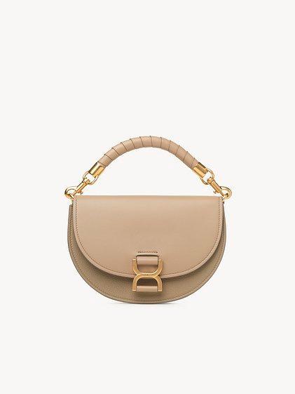 Marcie chain flap bag in grained leather Product Image