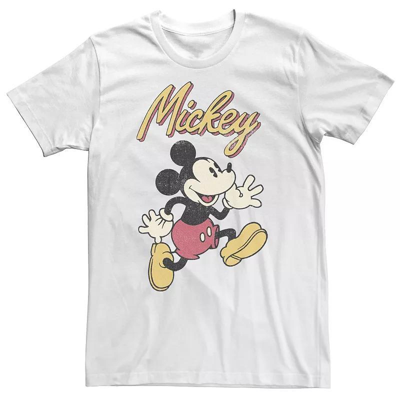 Big & Tall Disney Mickey & Friends Mickey Classic Run Portrait Tee, Men's, Size: 5XL, White Product Image