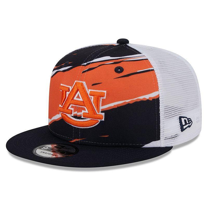 Mens New Era Auburn Tigers Tear Trucker 9FIFTY Snapback Hat, Blue Product Image