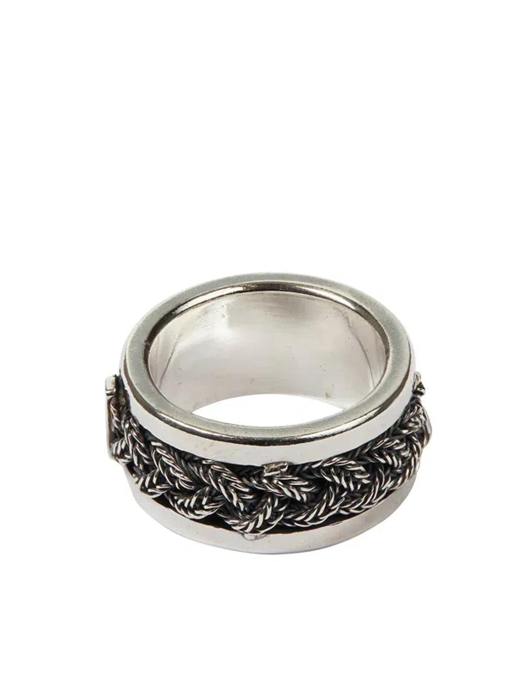 EMANUELE BICOCCHI Braided Ring In Silver Product Image