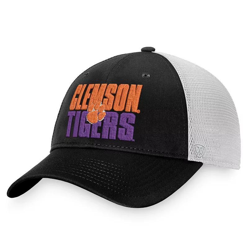 Mens Top of the World /White Clemson Tigers Stockpile Trucker Snapback Hat Product Image