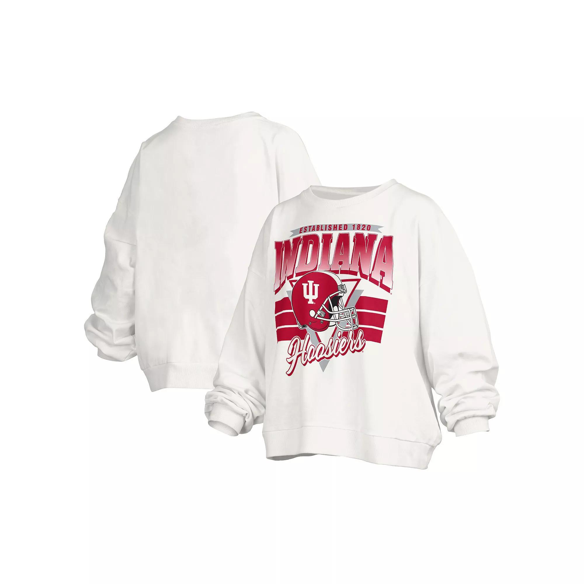 Women's Pressbox White Indiana Hoosiers Janice Retro Logo Over Product Image