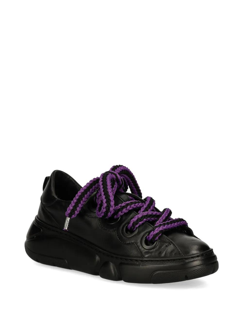 AGL ATTILIO GIUSTI LEOMBRUNI Leather Sneakers In Black Product Image