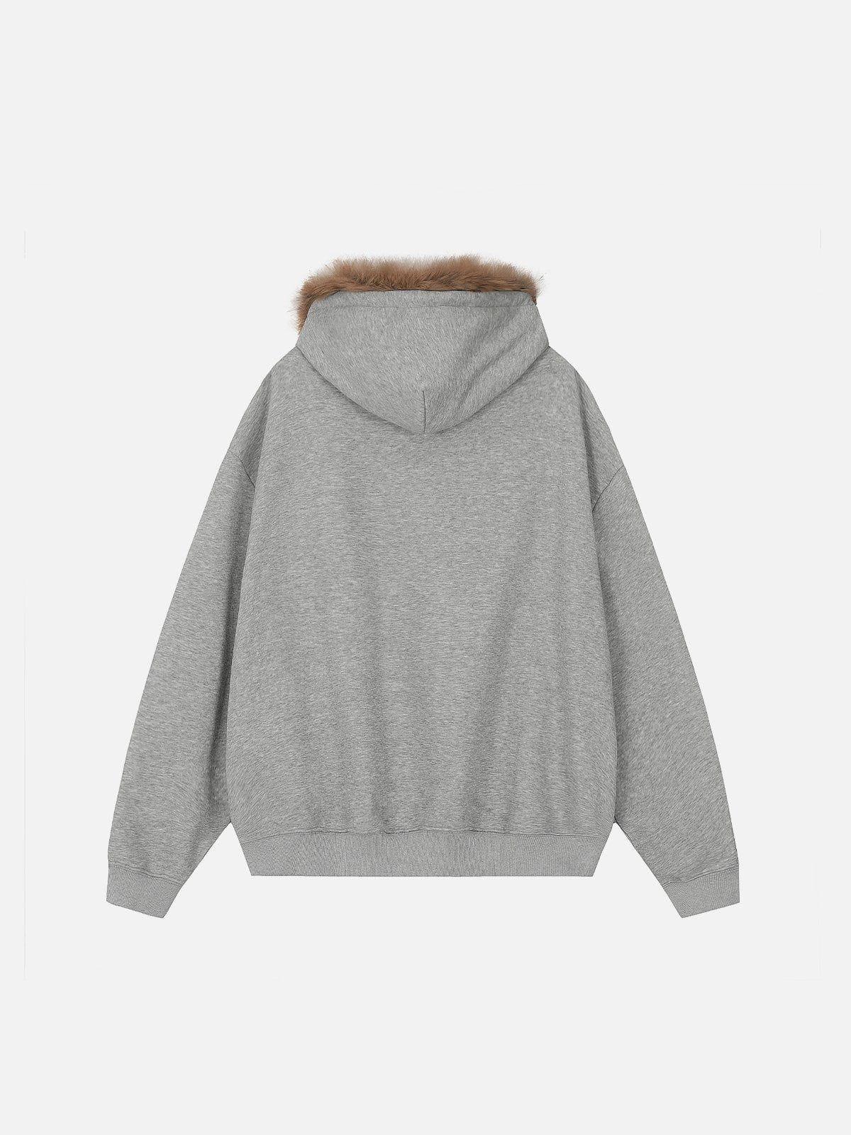 Aelfric Eden Plush Patchwork Pullover Hoodie Product Image