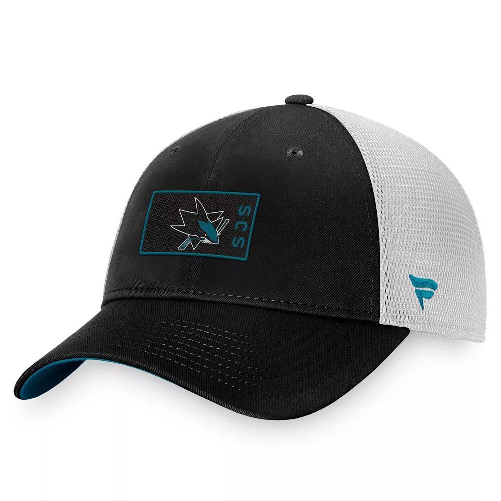 Men's Fanatics Branded Black/White San Jose Sharks Authentic Pro Trucker Snapback Hat, Sks Black Product Image