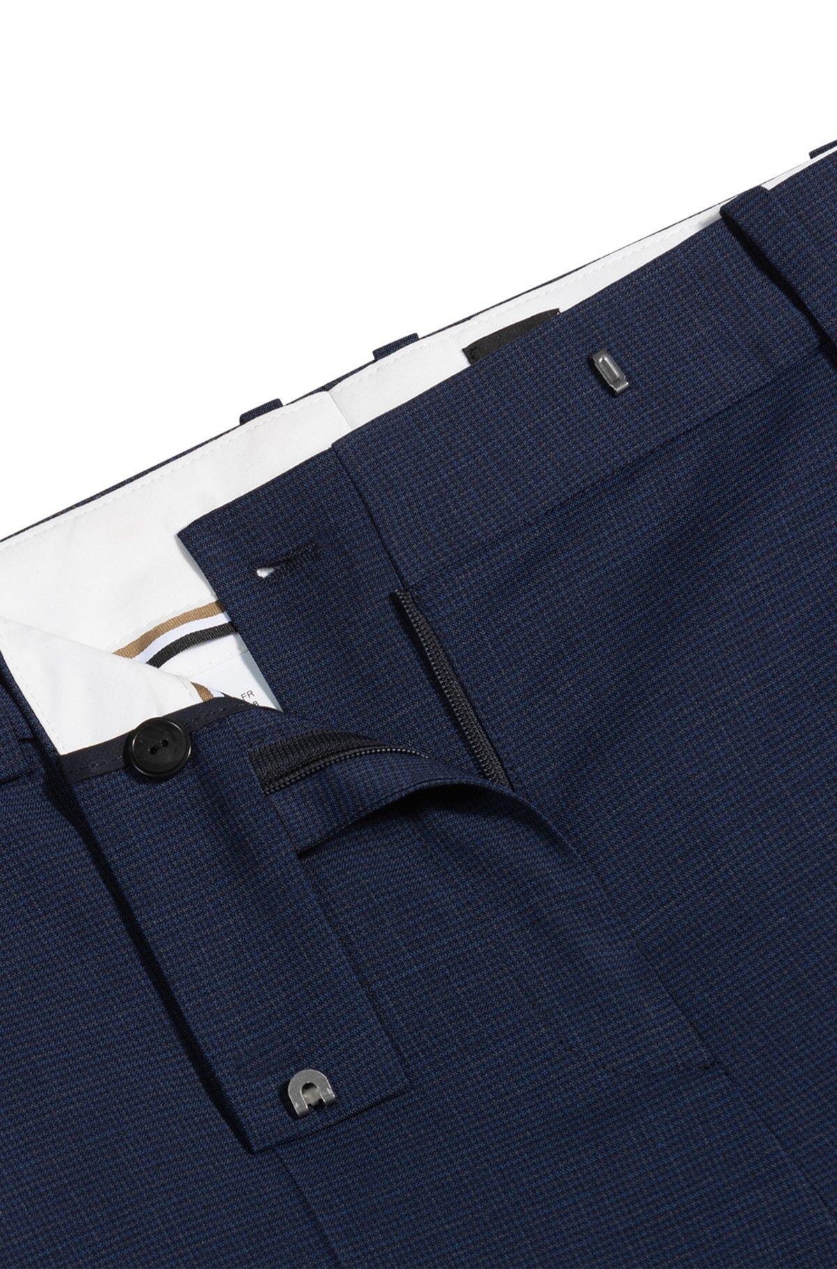 BOSS - Regular-fit trousers in micro-check virgin wool - Patterned Product Image